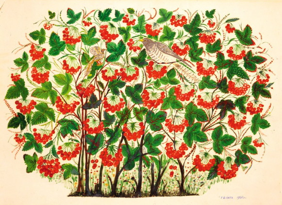 Image - Tetiana Pata: Cuckoo on a Viburnum (1960).